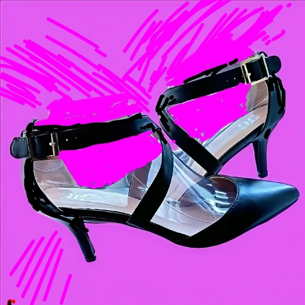Chic Black Strappy Heels